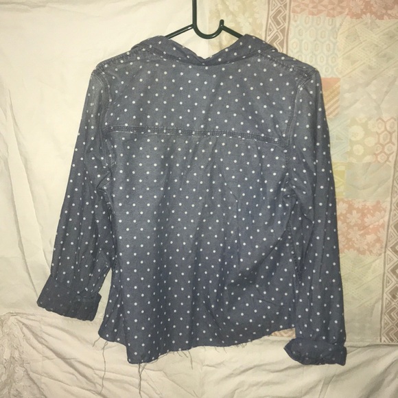 Denim shirt with white polka dots - Picture 3 of 5